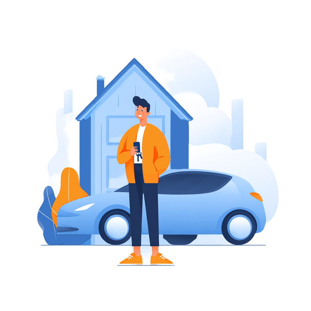 Schritt 5: Ihr importiertes Wunschauto wird geliefert - Illustration einer Fahrzeugübergabe